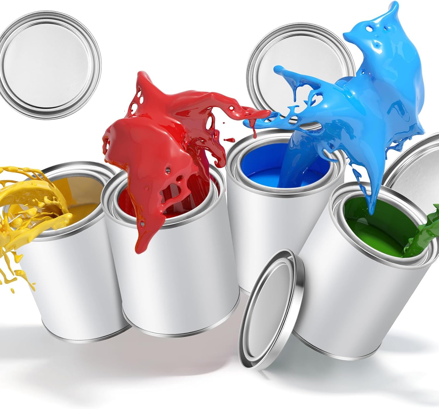 Vesici 16 Pack Empty Metal Paint Cans with Lids 0.84 Pint Paint Can Empty Unlined Can Small Multipurpose Metal Pail Buckets Storage Containers for Crafts DIY Project Adhesives(White) - Image 6