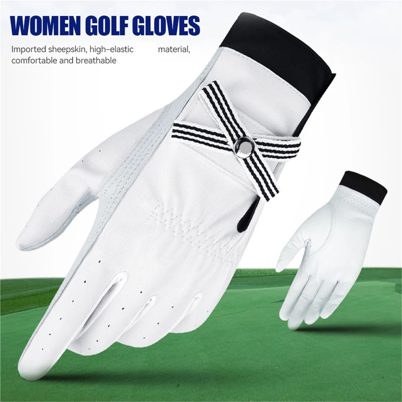 Guanto Da Golf 1 paio di guanti da golf da donna, mano sinistra destra, con indicatore di prua rimovibile, guanto da golf for tutte le stagioni
