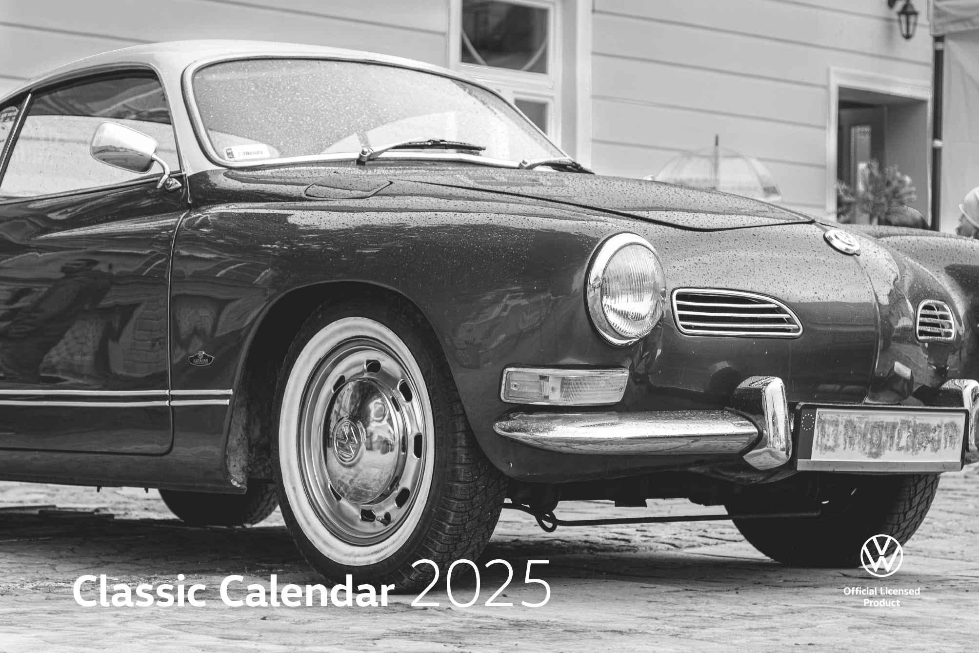 arti promotion - VW Classic Calendar 2025 Wall Calendar, 49.5 x 33 cm, Calendar with Classics from VW History, Great Pictures of VW Models, International Calendar, with Spiral Bound