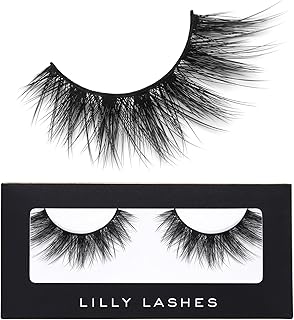 Lilly Lashes Premium Synthetic Lashes Houston | Fake Eyelashes Natural Look | Bold Full Bodied Look Max Volume Lash | False Lashes | Vegan Strip Lash | Reusable Up to 10 Wears | 17mm