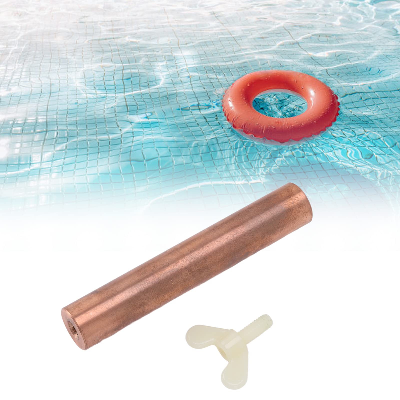 Ánodo de Cobre Solar para Piscinas Reemplazo Ionizador Reduce Irritaciones Cutáneas Ahorra Cloro Limpieza Eficiente Ideal Hogares Resorts Compatible Sistemas Piscina