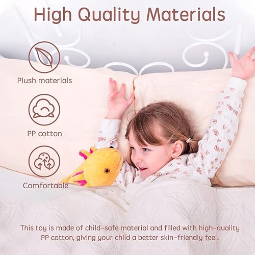 Miniatura 10 de Tiny Heart Axolotl - Juguete de peluche, animal de peluche, bonito juguete de peluche realista con ambistoma, regalos para niños, 20 pulgadas de