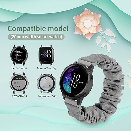 Miniatura 8 de Bandas compatibles con GarminActive 5, Garmin VenuVenu Sq Band, Vivoactive 3Vivoactive 3 Music Watch, banda elástica de 0.787 pulgadas de repuesto