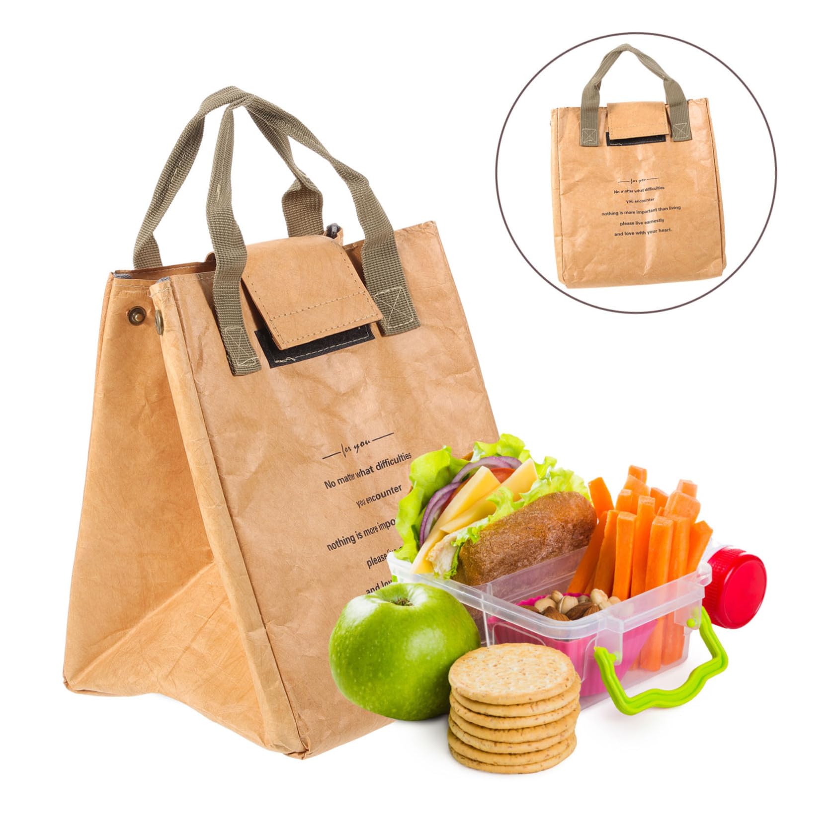 MAGICLULU Caja De 3 Piezas Paquete de hielo de bolsa de papel Bang bolsa bento de oficina bolsa de almuerzo aislada bolsa del almuerzo bolsa bento aislada portador de almuerzo portátil bolso