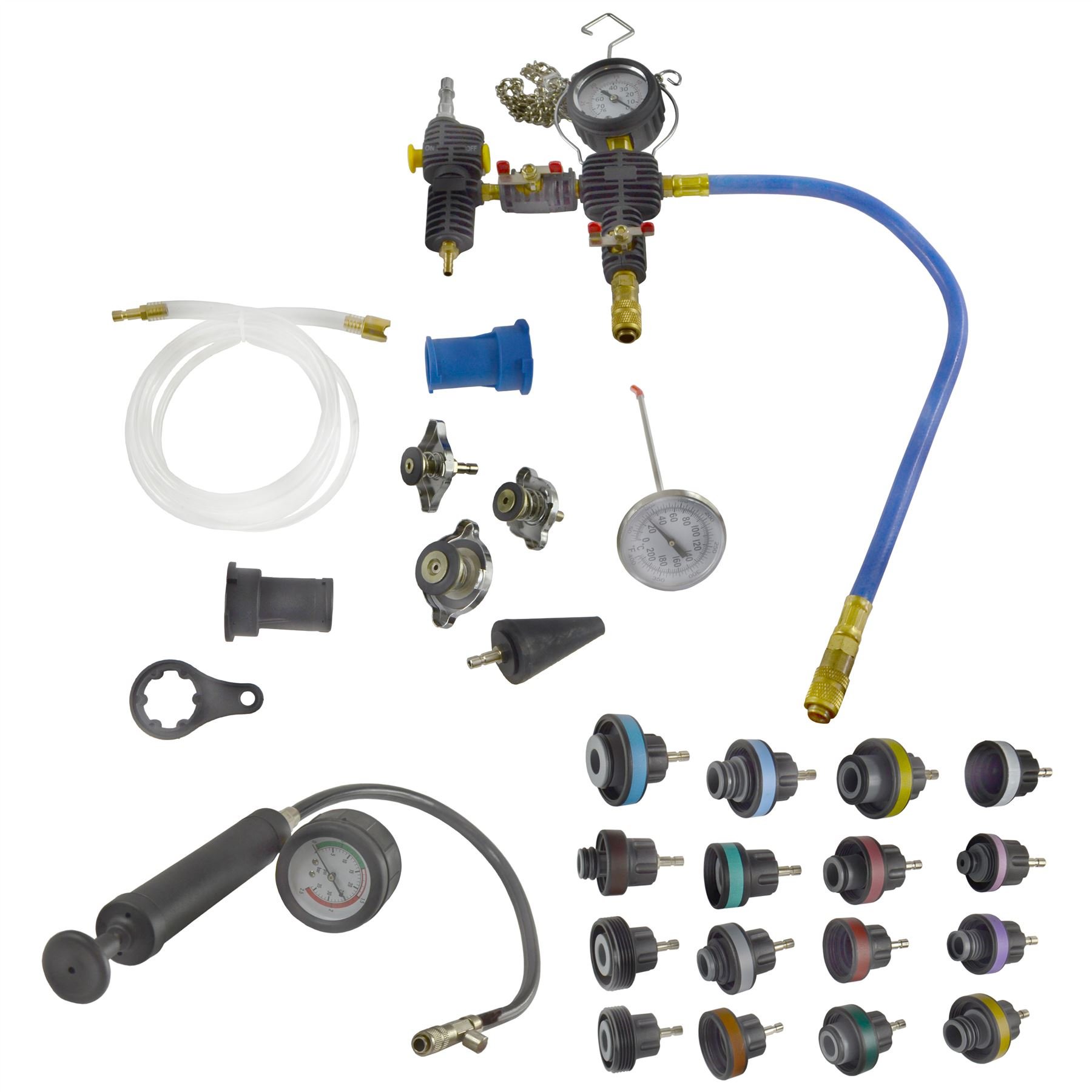 AB Tools Pneumatic Radiator Pressure Tester and Vacuum Type Cooling System Kit and Adapters