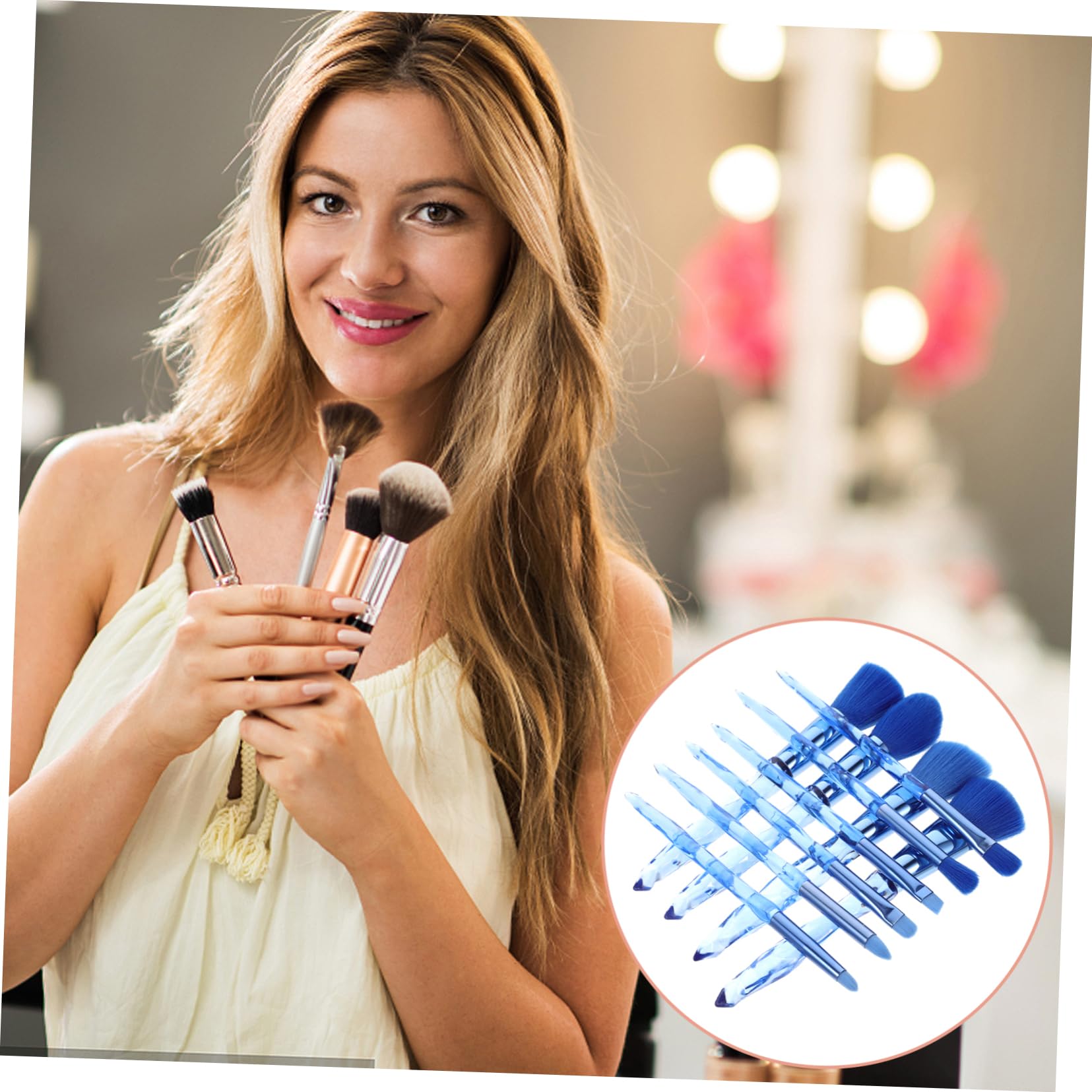 Beavorty 30stücke Teiliges Makeup-pinselset Mit Transparenten Diamantgriffen Professionelle Pinsel Für Foundation Lidschatten Concealer Und Mehr Für Tägliches Und Professionelles Makeup