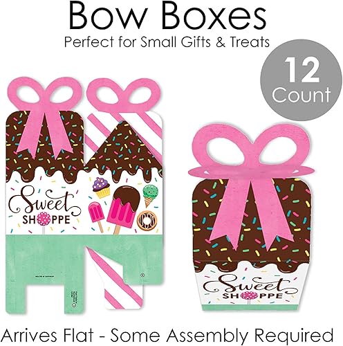 Miniatura 5 de Big Dot of Happiness Sweet Shoppe - Cajas de regalo cuadradas para dulces y panadería para fiesta de cumpleaños o baby shower, juego de 12