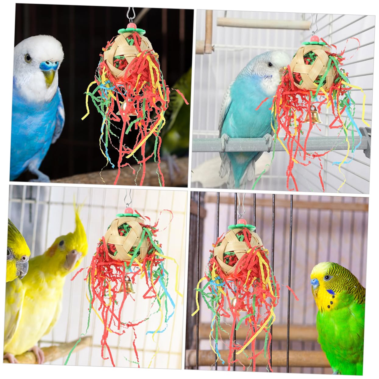 POPETPOP 10 Pièces Jouets de Recherche de Nourriture pour Oiseaux Jouet Oiseau drôle Jouets à mâcher pour Perroquet Longue Queue Sepak Takraw Petit Perroquet Cage à Perroquet Remarque