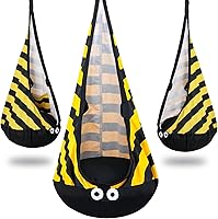 YAERSI Kids Pod Swing Seat with Inflatable Cushion - Sensory Hanging Chair for Indoor Outdoor Play (Bee Design)