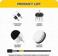 Vista 7 de Holikme - Juego de 6 puntas de cepillo para taladro, cepillo de limpieza de potencia con accesorio largo extendido, juego de cepillos de limpieza