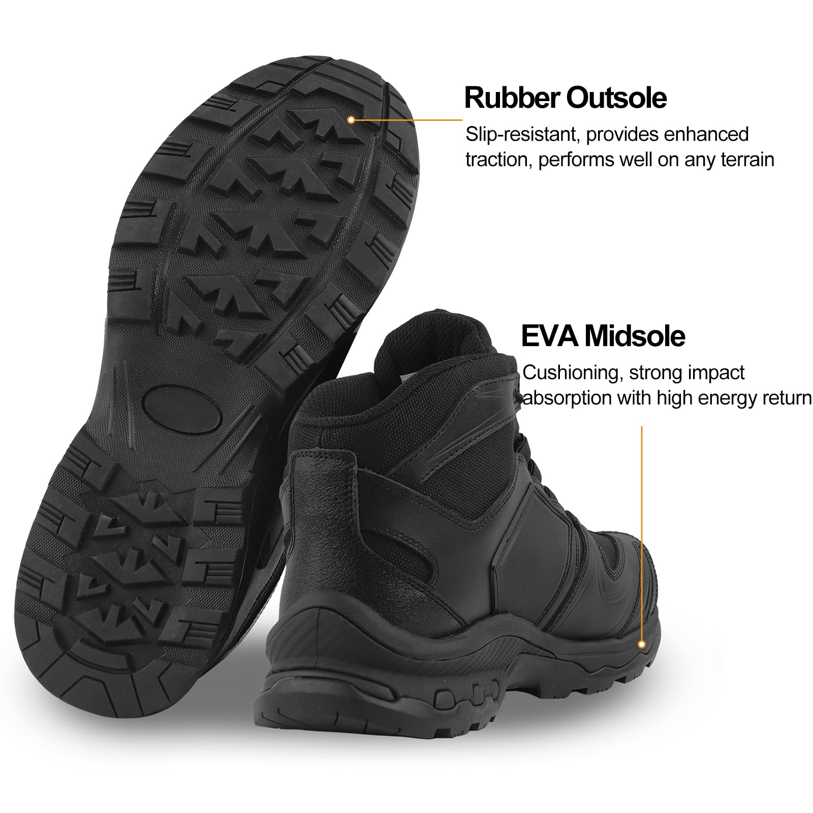 Botas de Senderismo Hombre Mid Zapatillas Trekking Botas Montaña Antideslizante Zapatos de Senderismo Hombre Resistente a los Pinchazos