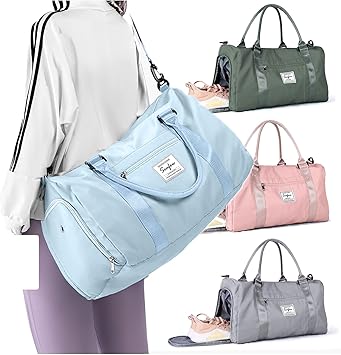 Weekender Duffel Bags for Women Men, Travel Totes Bag for Airplane, Cute Sports Gym Dance Bag Overnight Luggage Bag with Wet Pocket Shoe Compartment, Carry On Hospital Bag for Labor and Delivery