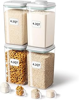 Ankou Airtight Food Storage Container with Pop Lid & 130ml Scoop, 4L/4.2...