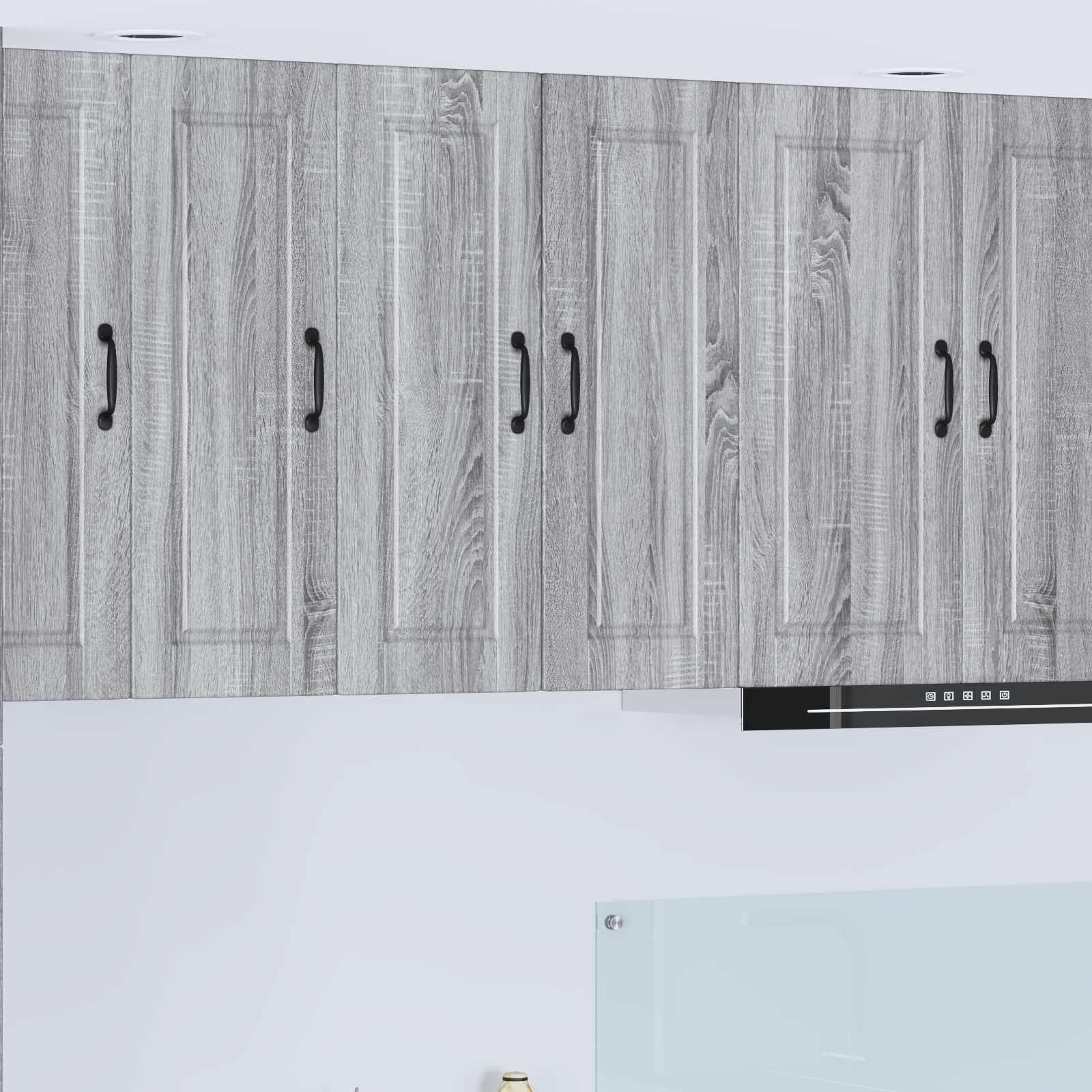 Grauer Küchenschrank Sonoma 30 x 31 x 80 cm aus Holzwerkstoff mit Wandmontage als Wandschrank Küchenzubehör für Moderne Innenküchen