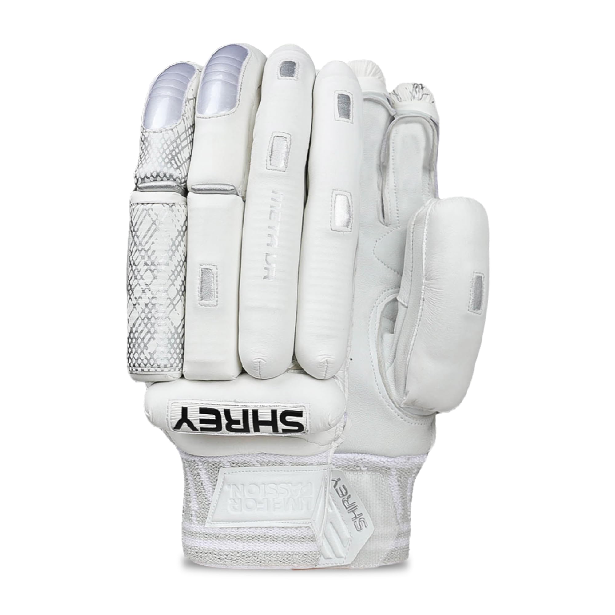 SHREY Meta VR Batting Gloves (White/Grey, Small Mens, Left)-image-2