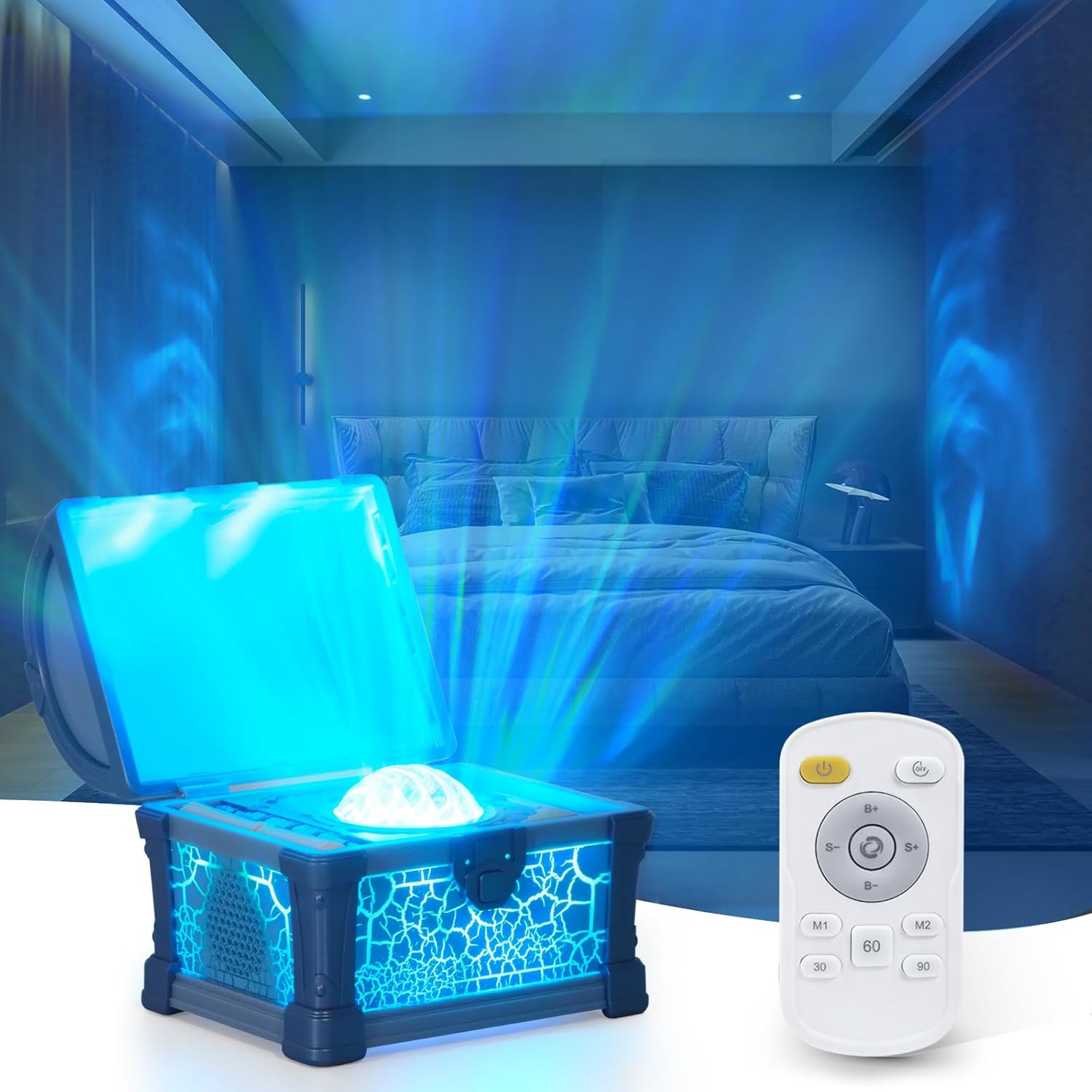 AVEKI Treasure Chest Star Projector, Galaxy Projector for Bedroom with ...