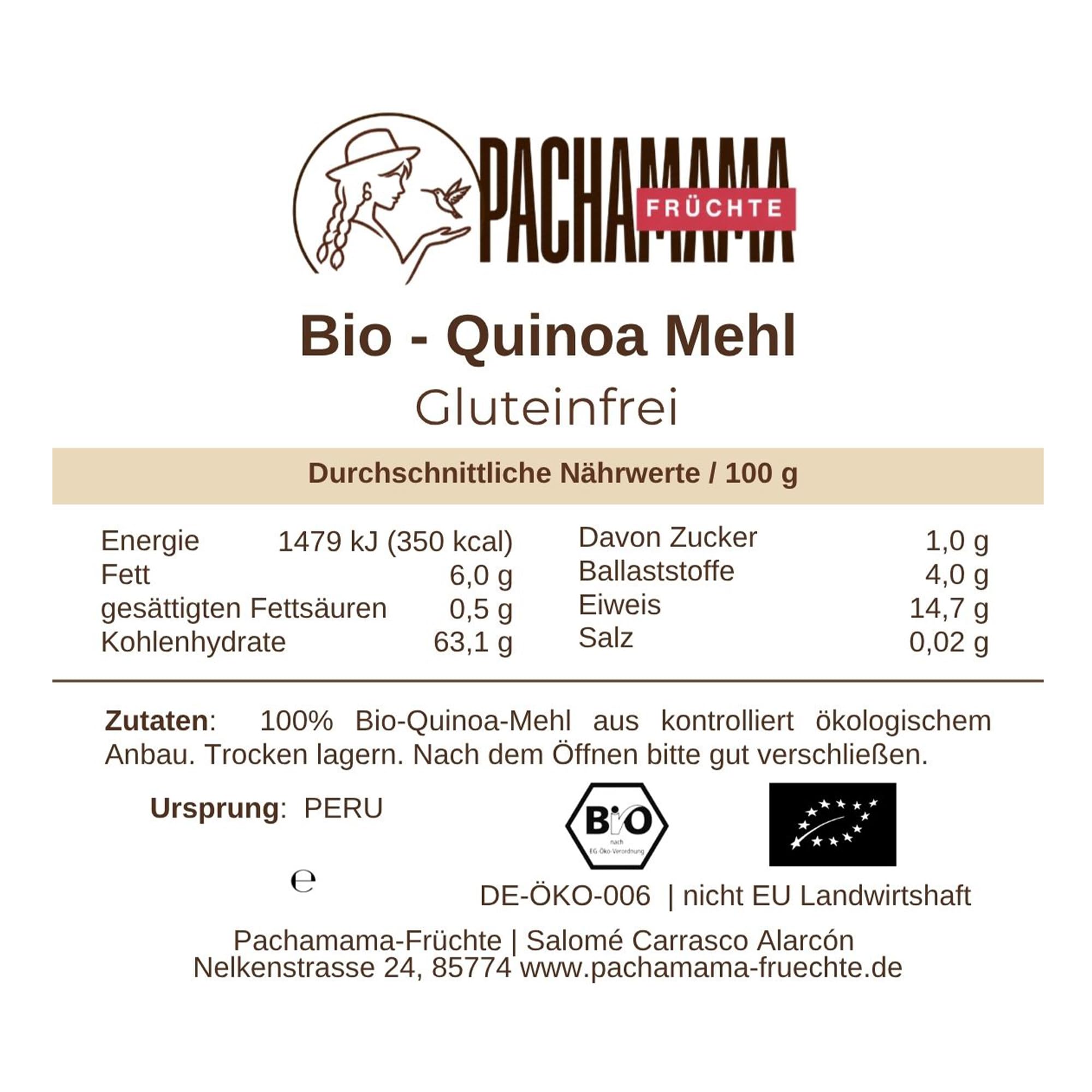 Bio - mąka z komosy ryżowej 2 kg | bezglutenowa | wegańska | pełnoziarnista