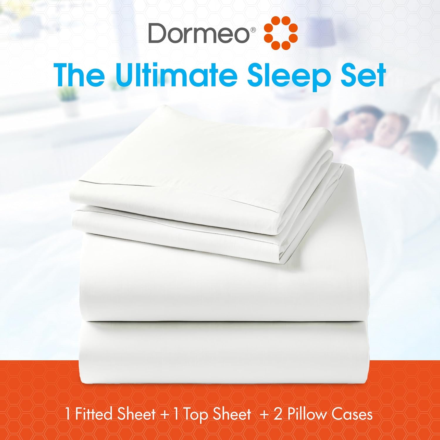 Dormeo SnowTek Premium Queen Bed Sheets Set, Luxuriously Soft Cooling Bamboo Rayon, Hypoallergenic, Hotel-Quality with Deep Pockets and Corner Straps - White - Image 6