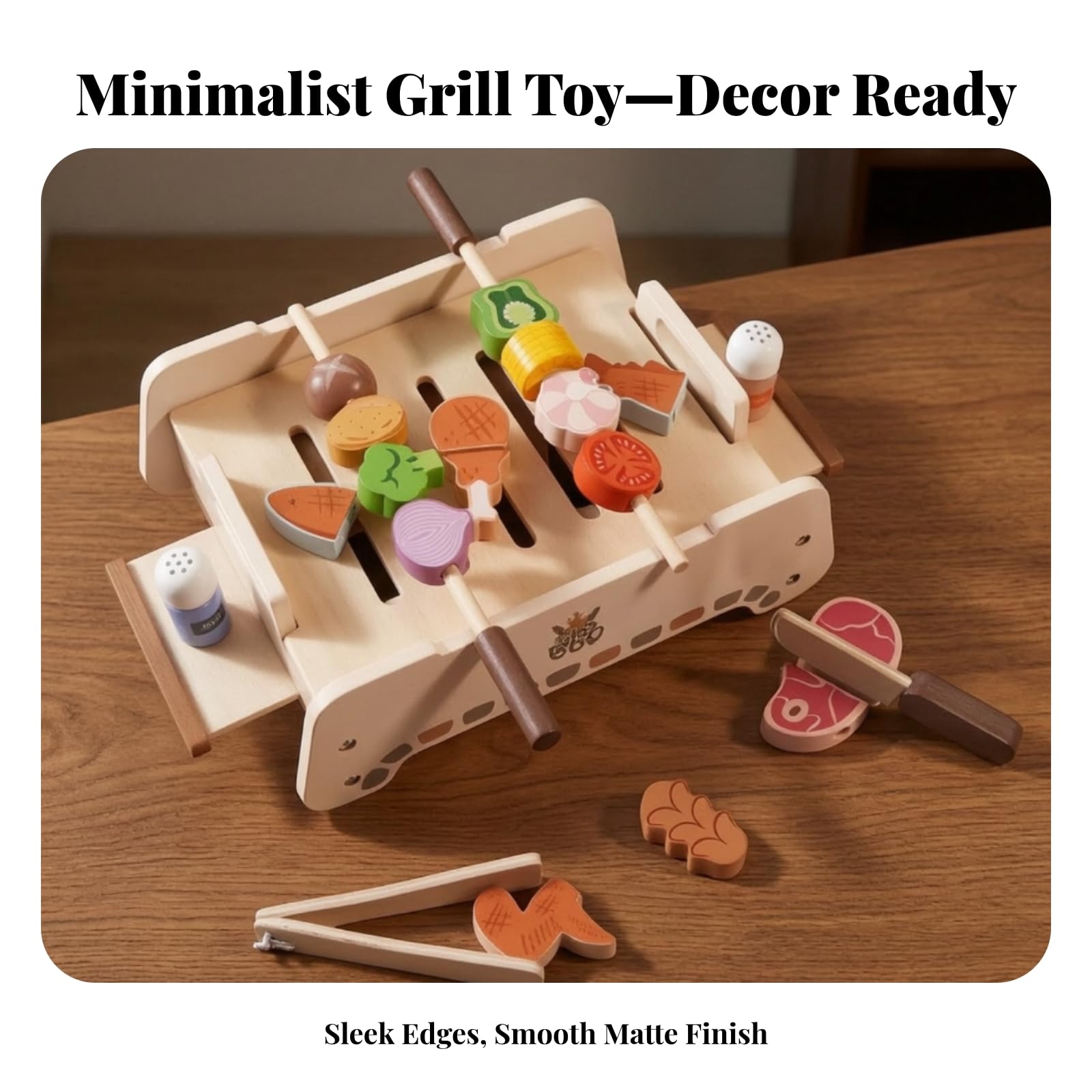 kowaku Parrilla con Accesorios Didáctico | Barbacoa Juguete, Educativo, Juego Barbacoa Infantil, para Casa, Niños