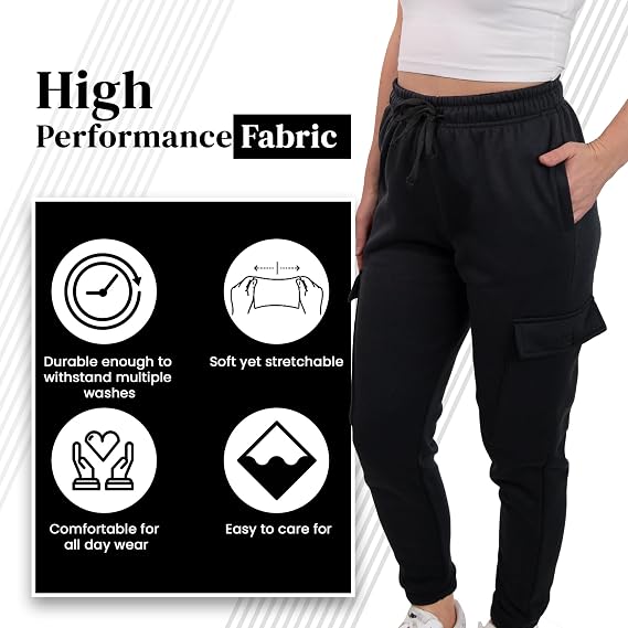 [2 Pack] Cargo Jogger Pants for Women Casual Lounge Sweatpants Ultimate Comfort and Super Soft Feel