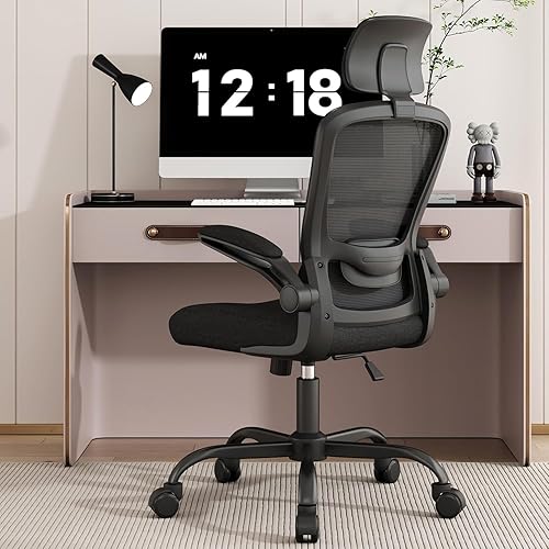 Silla de escritorio ergonómica mejorada para la oficina de Año Nuevo para largas horas sentado, alivio del dolor de espalda y cuello, soporte lumbar