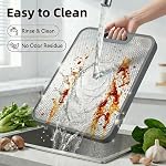 Titanium Cutting Board for Kitchen, Upgraded Scratch Resistant Mesh Design, Pure Titanium and Wheat Straw PP Food Grade Cutting Board Non-Slip Durable and Easy to Clean, 16" x 11"