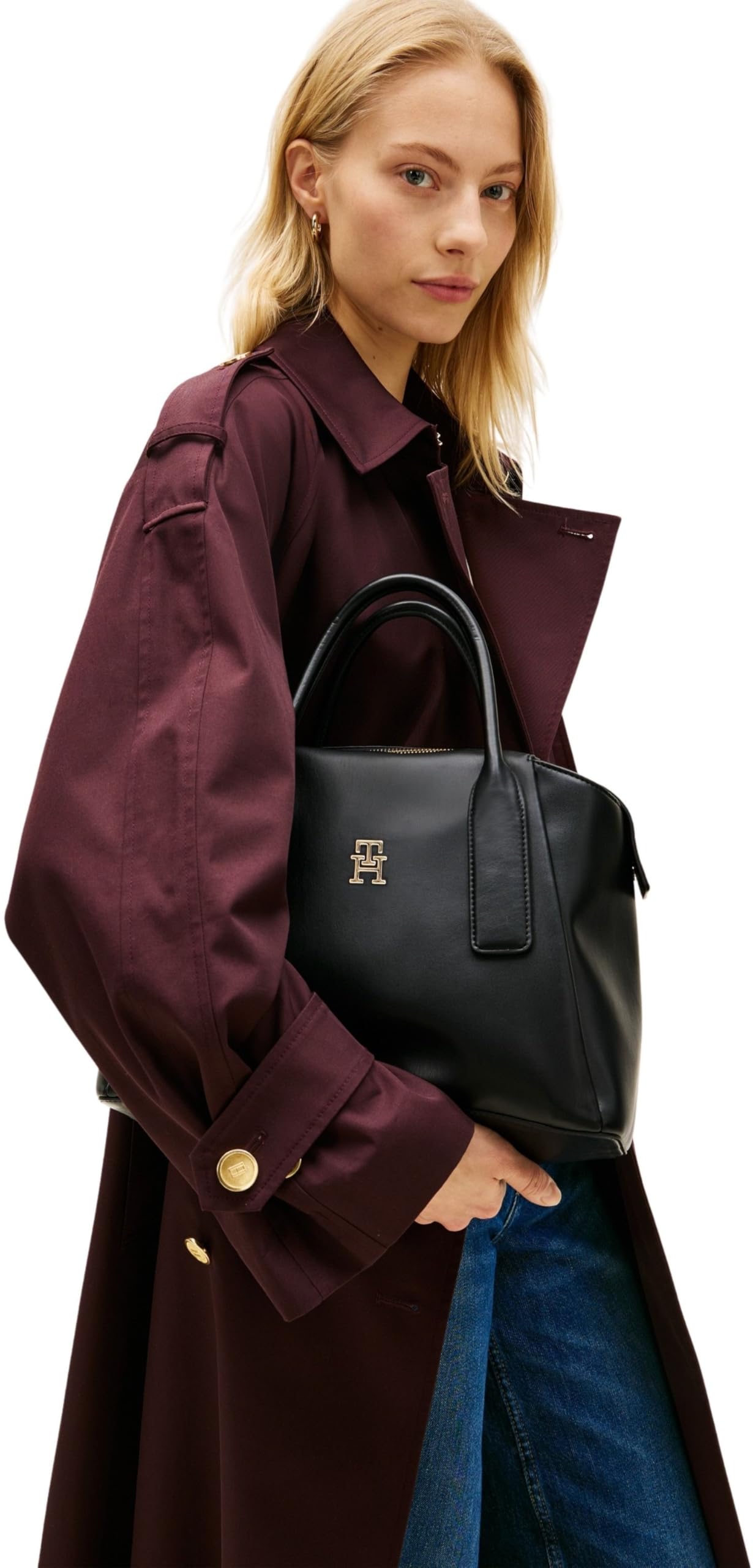 Tommy Hilfiger Th Essential Satchel Aw0aw18532 - Bolso de mano Mujer