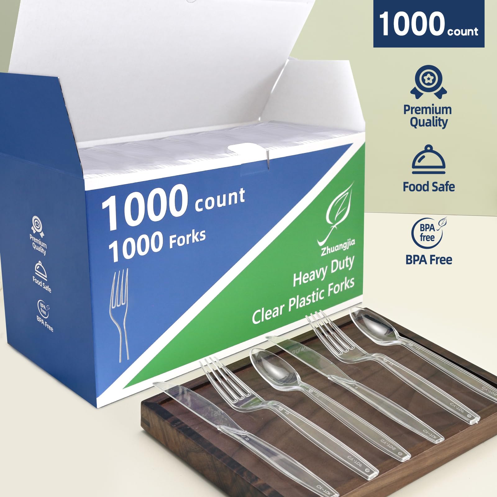 1000 Heavy Duty Clear Plastic Forks - Bulk Pack -4 1000 Heavy Duty Clear Plastic Forks - Bulk Pack -4