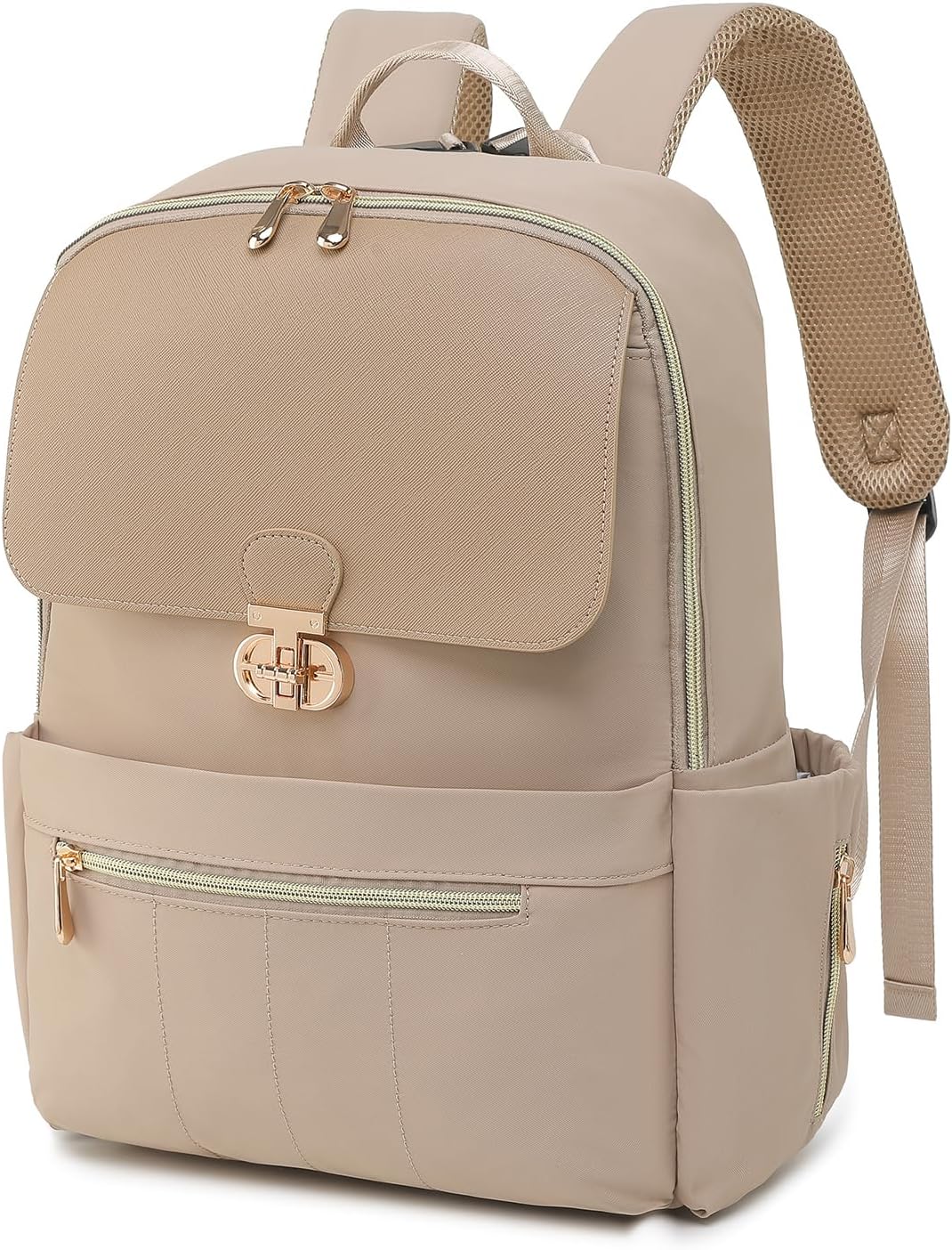 Baby Diaper Bag Backpack Medium Baby Bag with Laptop Compartment, Travel Backpack Purse Stylish Compact Baby Bag with Insulated Pockets (Brown Taupe)