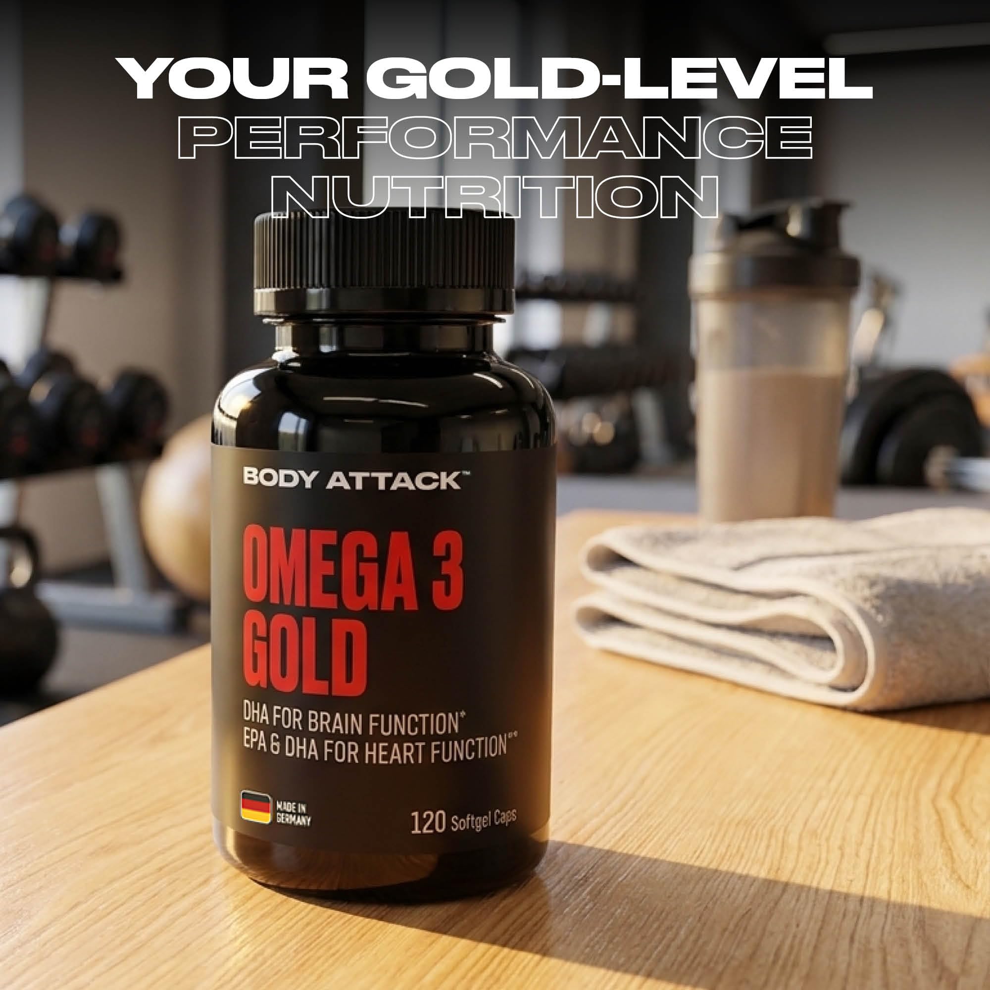Body Attack Omega 3 Gold Softgel Kapseln