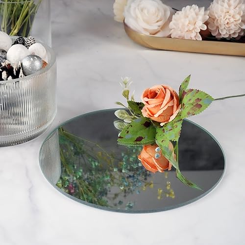 Miniatura 3 de Craft And Party Paquete de 12 centros de mesa de espejo redondo de 8 pulgadas, 0.150 in de grosor, placas de vela con espejo circular, azulejos