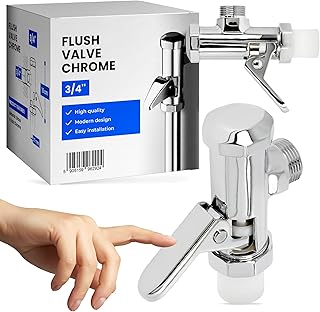 Spülventil Toilettenspülung WC-Spülventil WC-Spülarmatur Druckspüler Verchromt 3/4'' Manuelles WC-Griff Spülmechanismus Spülwerkzeug Klospülung Ventil Rostfrei Messing Spülstromregulierung