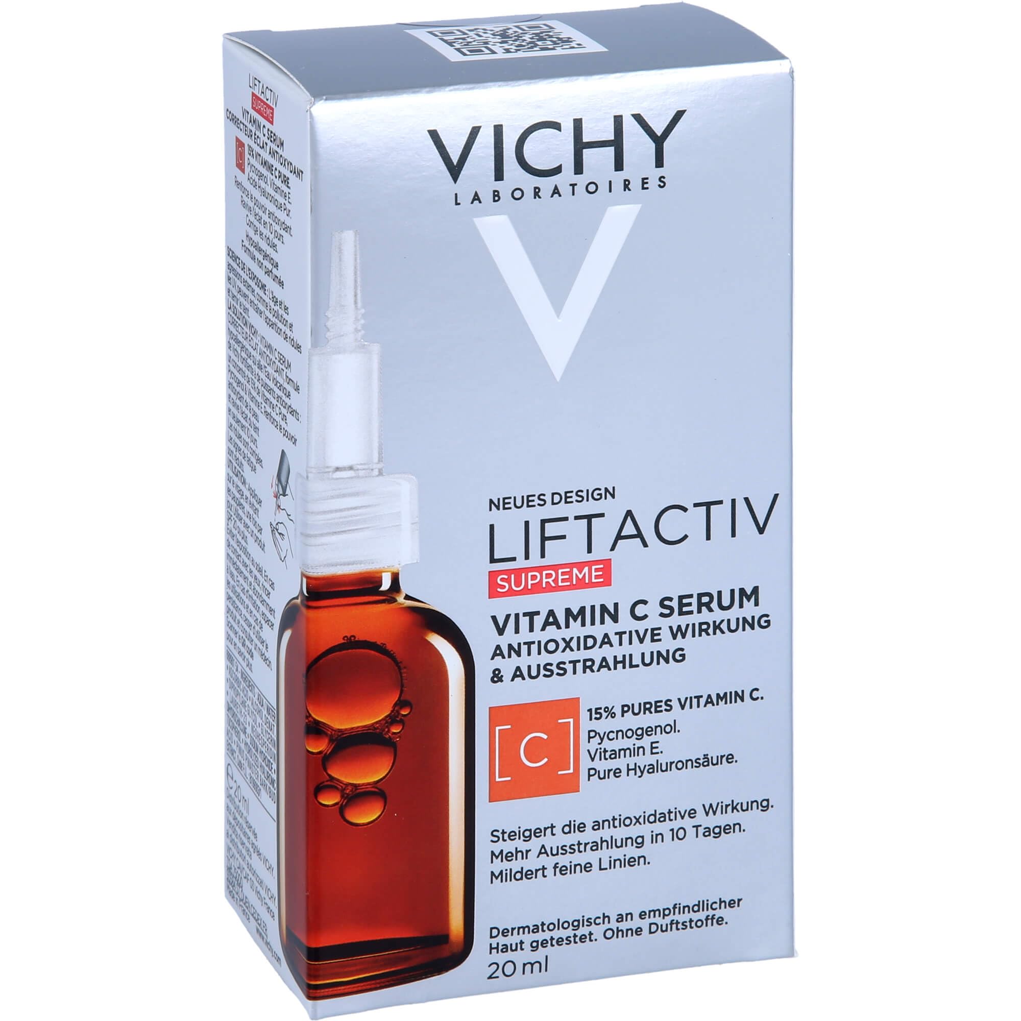 Vichy Liftactiv Sérum Antiedad con Vitamina C, 20 ml | Antioxidante, Combate Signos de Envejecimiento, Mejora Luminosidad, Reduce Aspecto Fatigado