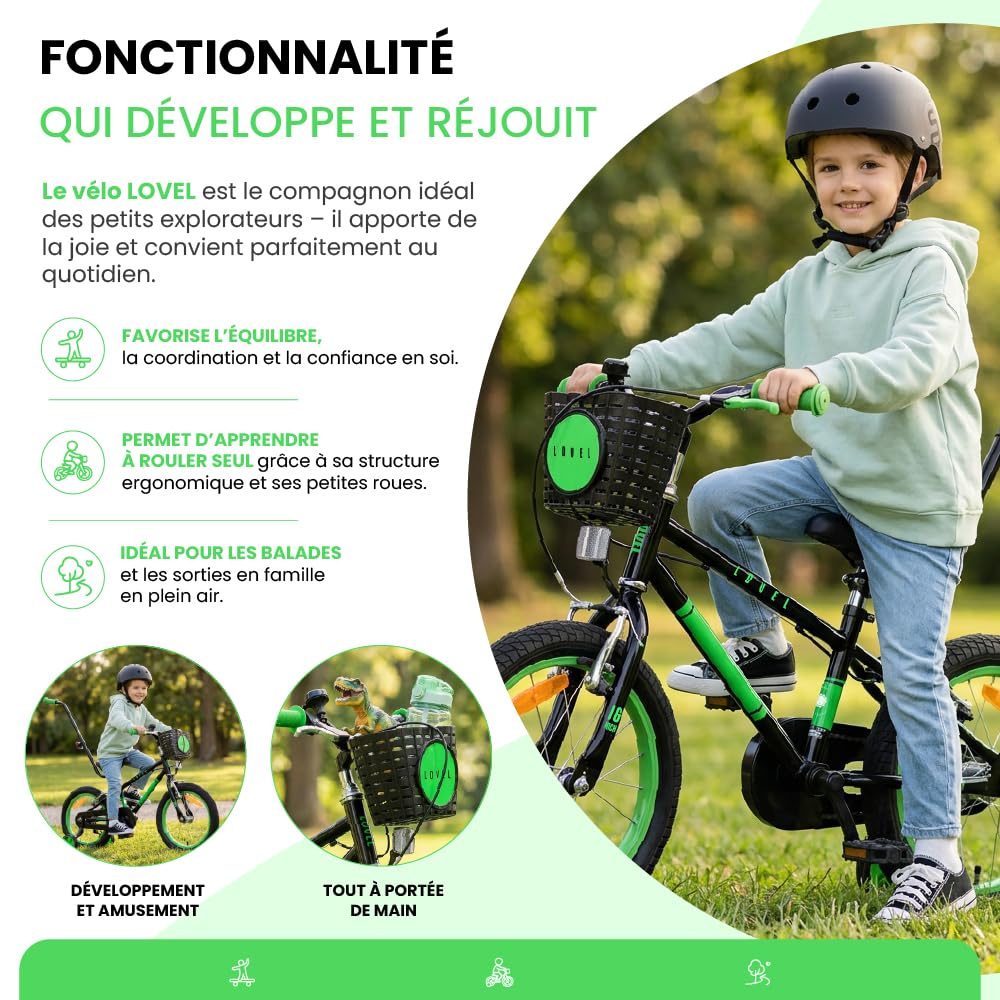 sun baby LOVEL vélo Enfant Fille et garçon 14 ou 16 Pouces