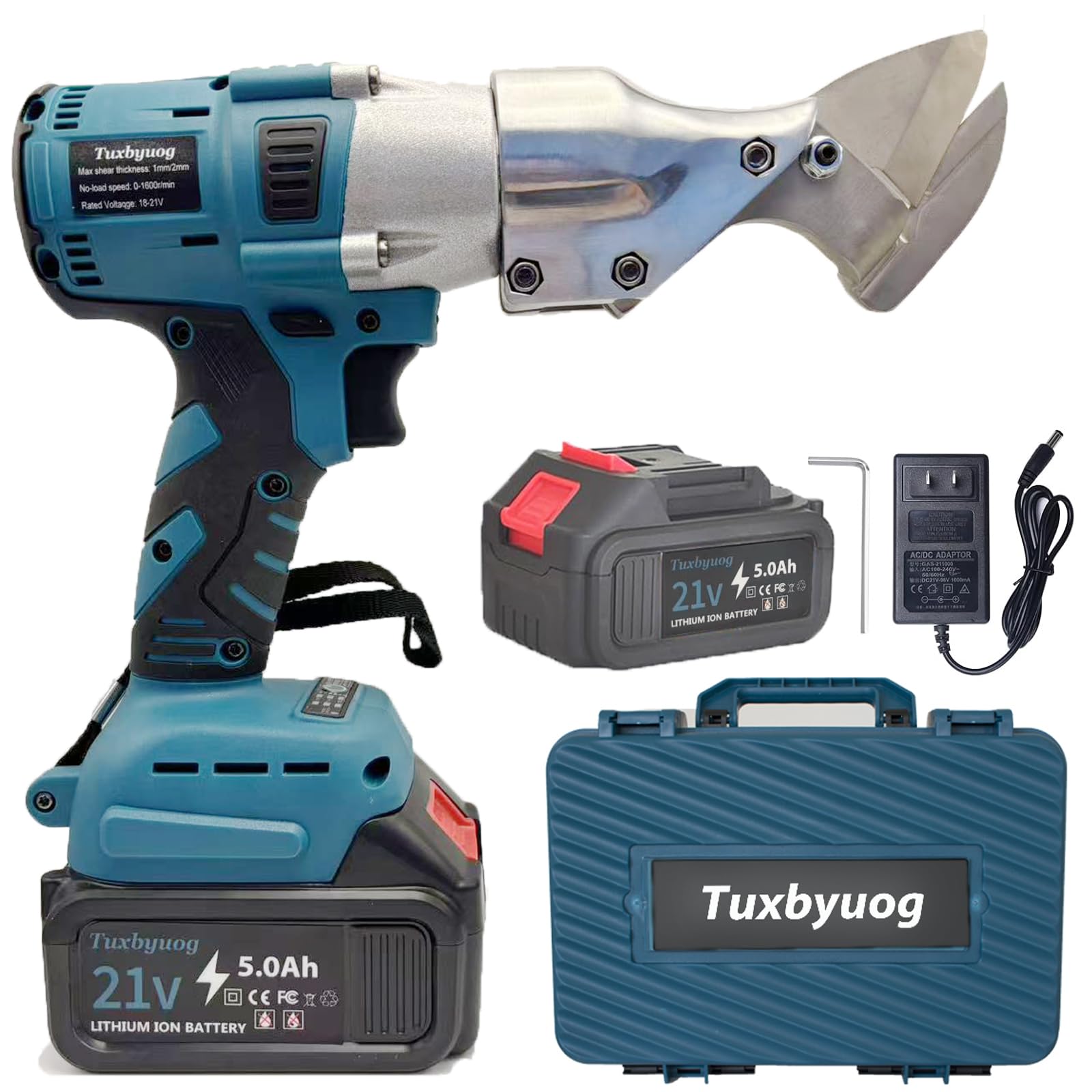 Cordless Metal Shear, Electric Sheet Metal Scissors for Cutting metals sheet, Iron, Stainless Steel, Carpet and Cardboard-Variable Speed with Battery,