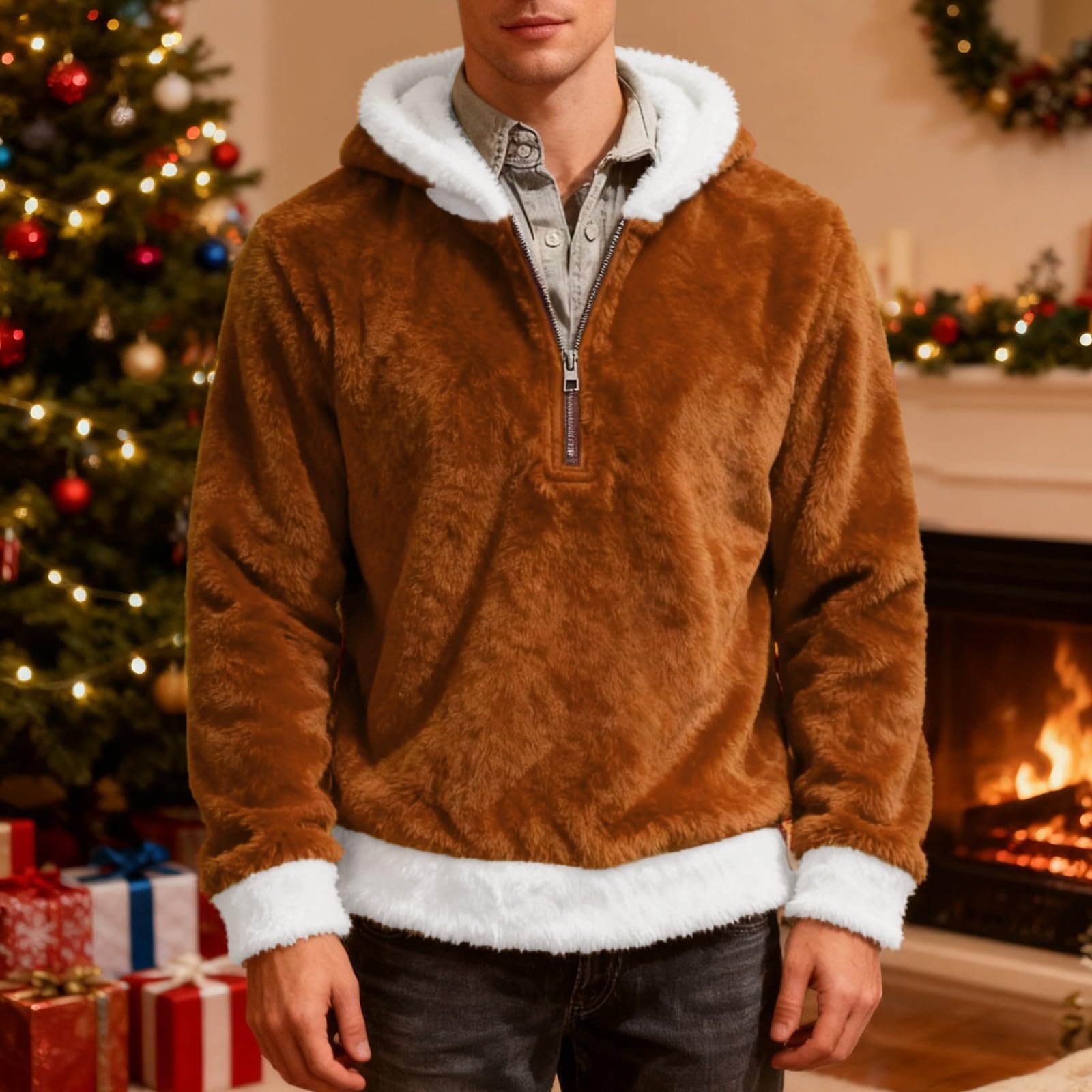 Generisch Sudadera de felpa para hombre, sudadera con capucha para hombre