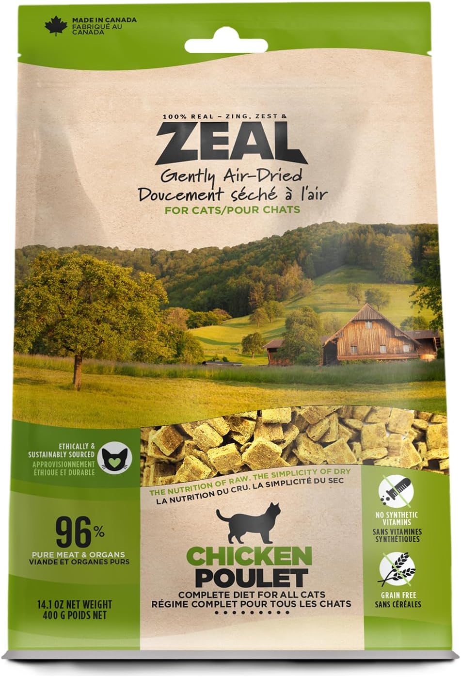 Canada Air-Dried Grain Free Cat Food Chicken with Mussel Recipe 400g