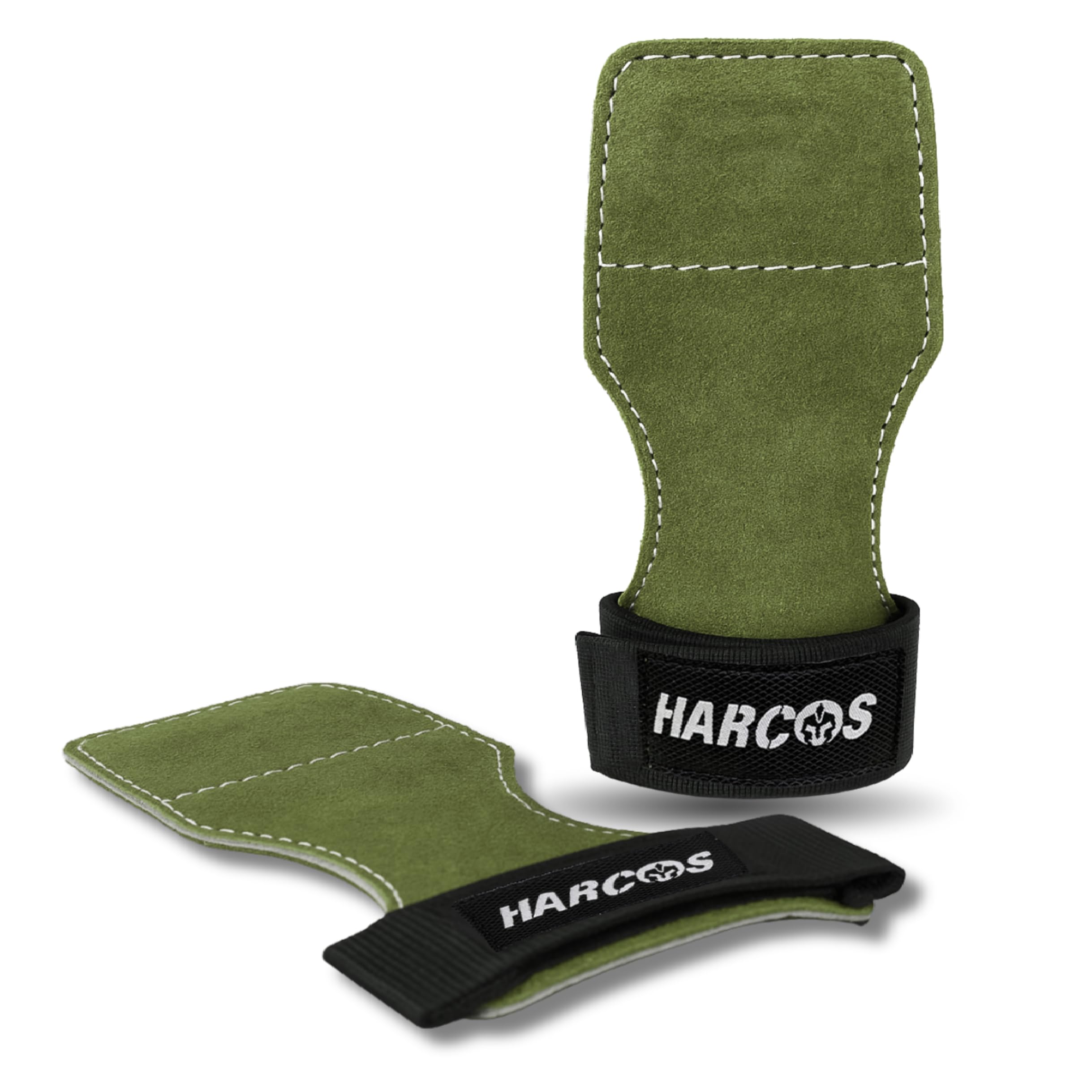Harcos Cinghie da polso per sollevamento pesi – Cinghie da palestra in pelle a doppio strato con imbottitura in neoprene, gancio e anello regolabili, antiscivolo, resistenti per stacchi, allenamento