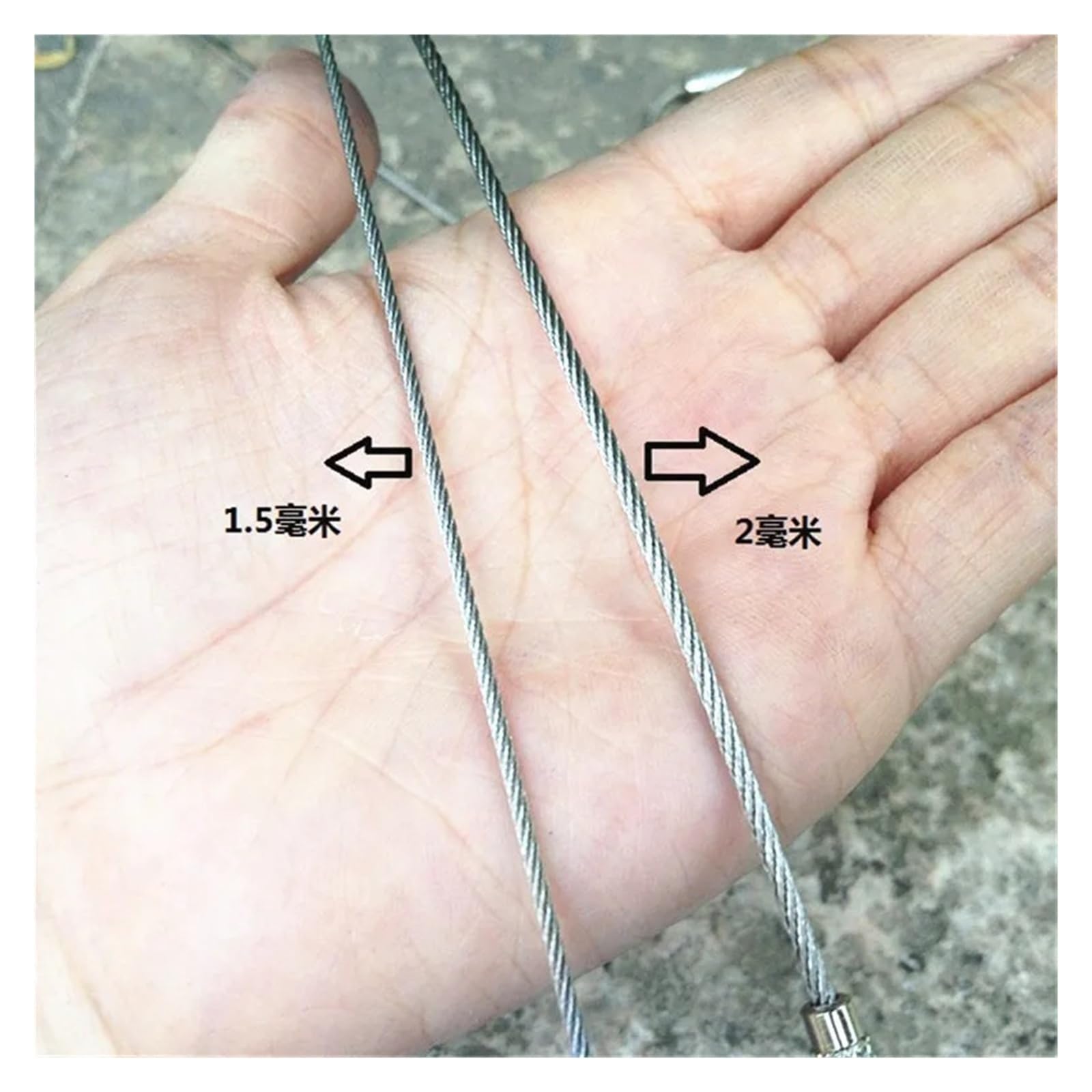 Yvxotrxnk Kabel do breloczków ze stali nierdzewnej 2 mm z blokadą śrubową 15 cm Heavy Duty for Outdoor Camp Hiking EDC Key Tools