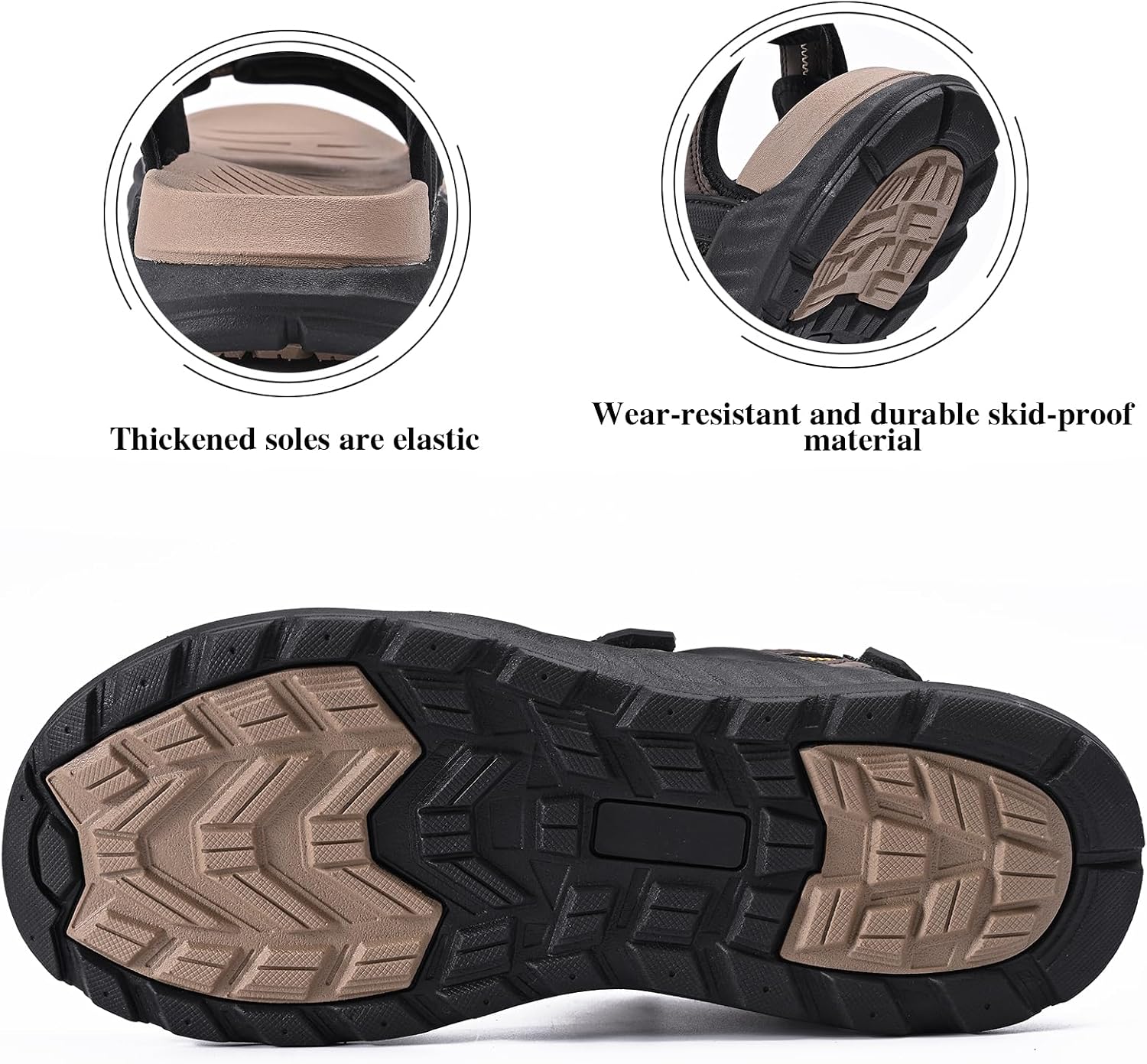 Queday Mens Open Toe Outdoor Hiking Sandals