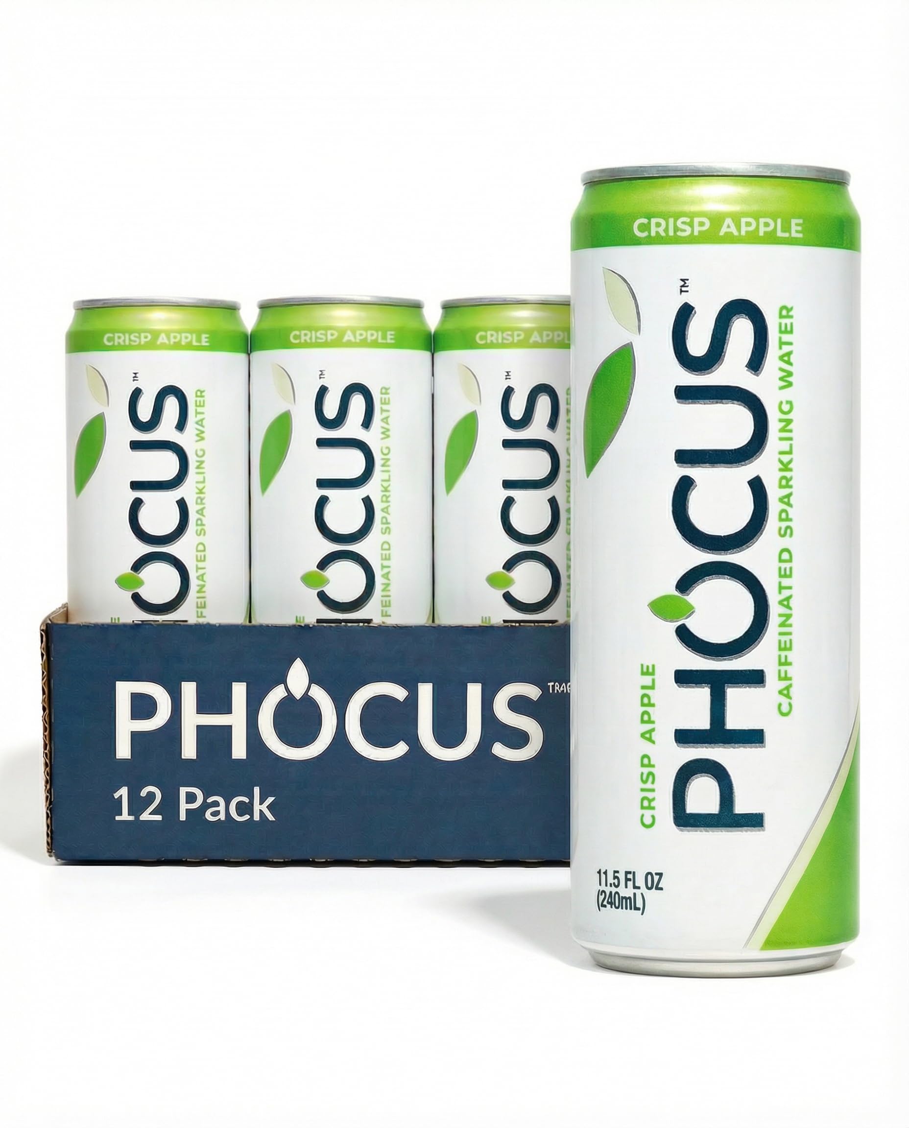 Amazon.com : PHOCUS Caffeinated Sparkling Water, Crisp Apple, 75mg