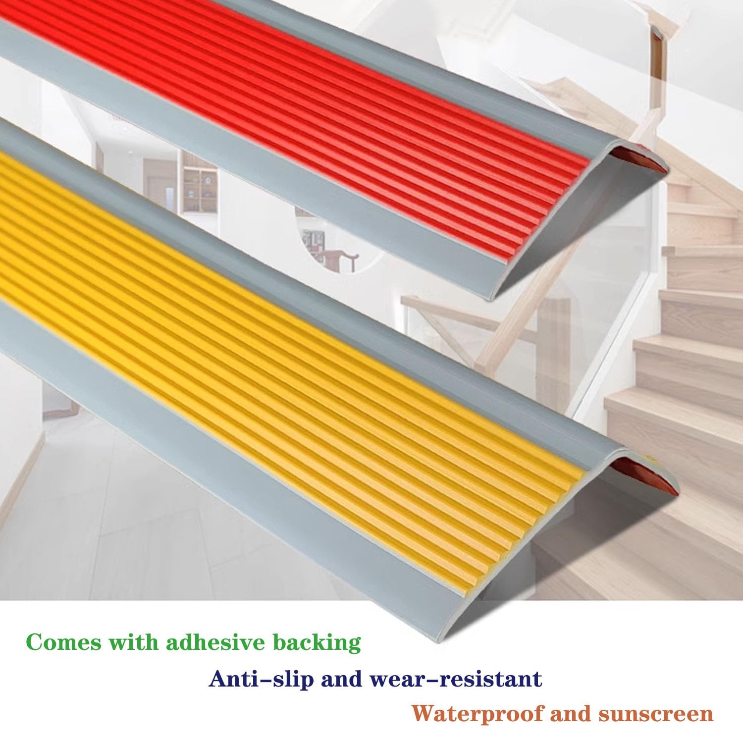 Tira de umbral de PVC antideslizante para escalera, perfil de ángulo de 10 m, protector de borde de escalera en forma de L, fácil de instalar, nariz antideslizante para escaleras.