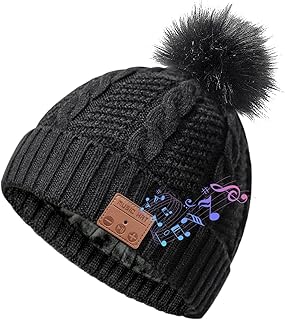 CCHKFEI Gorro Bluetooth para mulher, gorro lavável para o tempo livre, Bluetooth largo, auriculares com altifalante estéreo acústico e resposta telefónica mãos livres, pequenos presentes divertidos