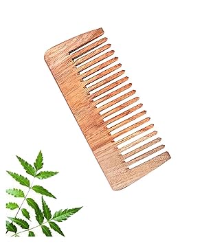 Bode Kacchi Neem Comb, Wooden Comb | Hair Growth, Hairfall, Dandruff Control | Hair Straightening, Frizz Control | Comb for Men, Women (T-8)
