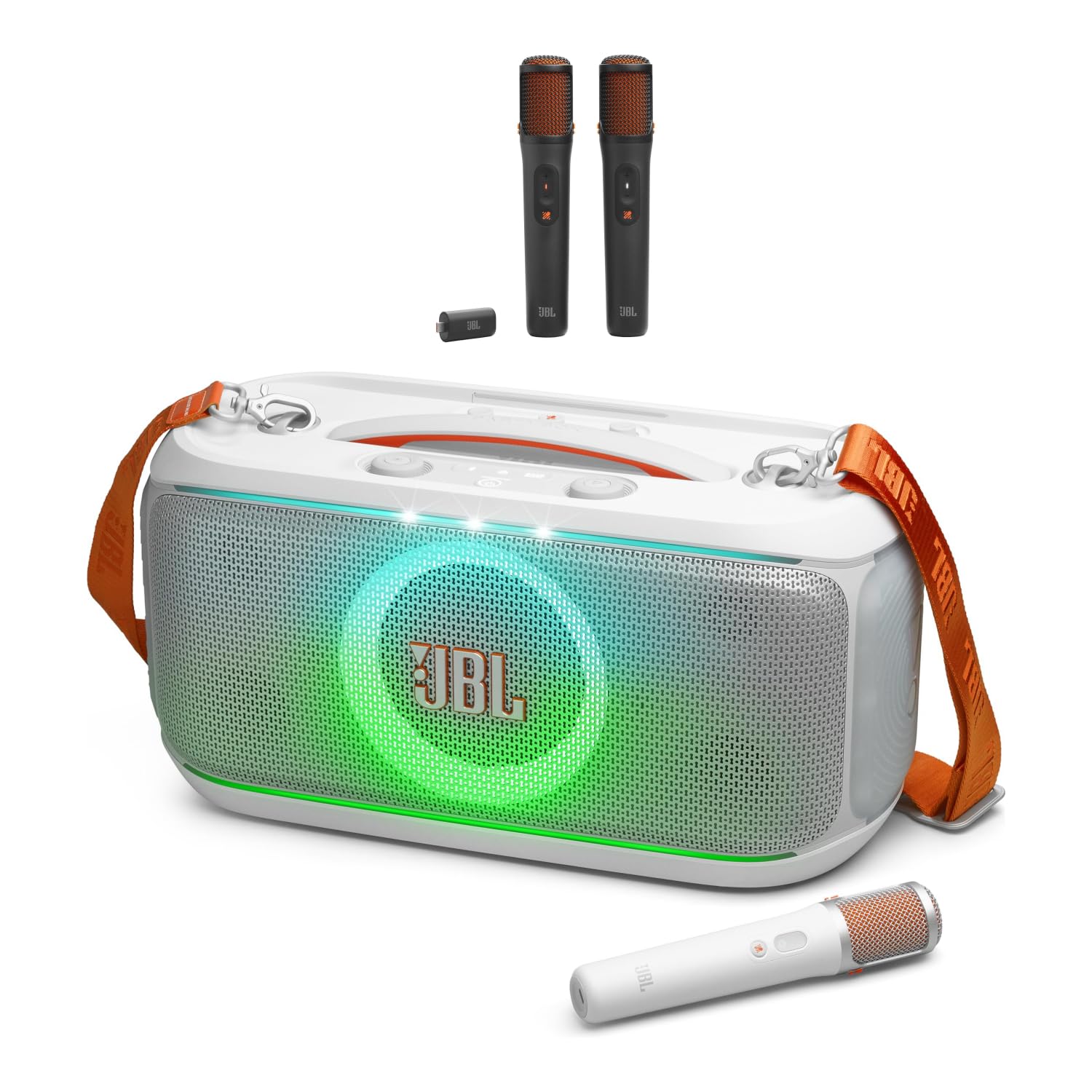 JBL PartyBox On-The-Go 2 - Portable with one Wireless Digital mic, Handle EasySing Mics - Two Wireless with Real-time Vocal Removal, Seamless with Clear, Crisp Sound for Up to 10-image-37