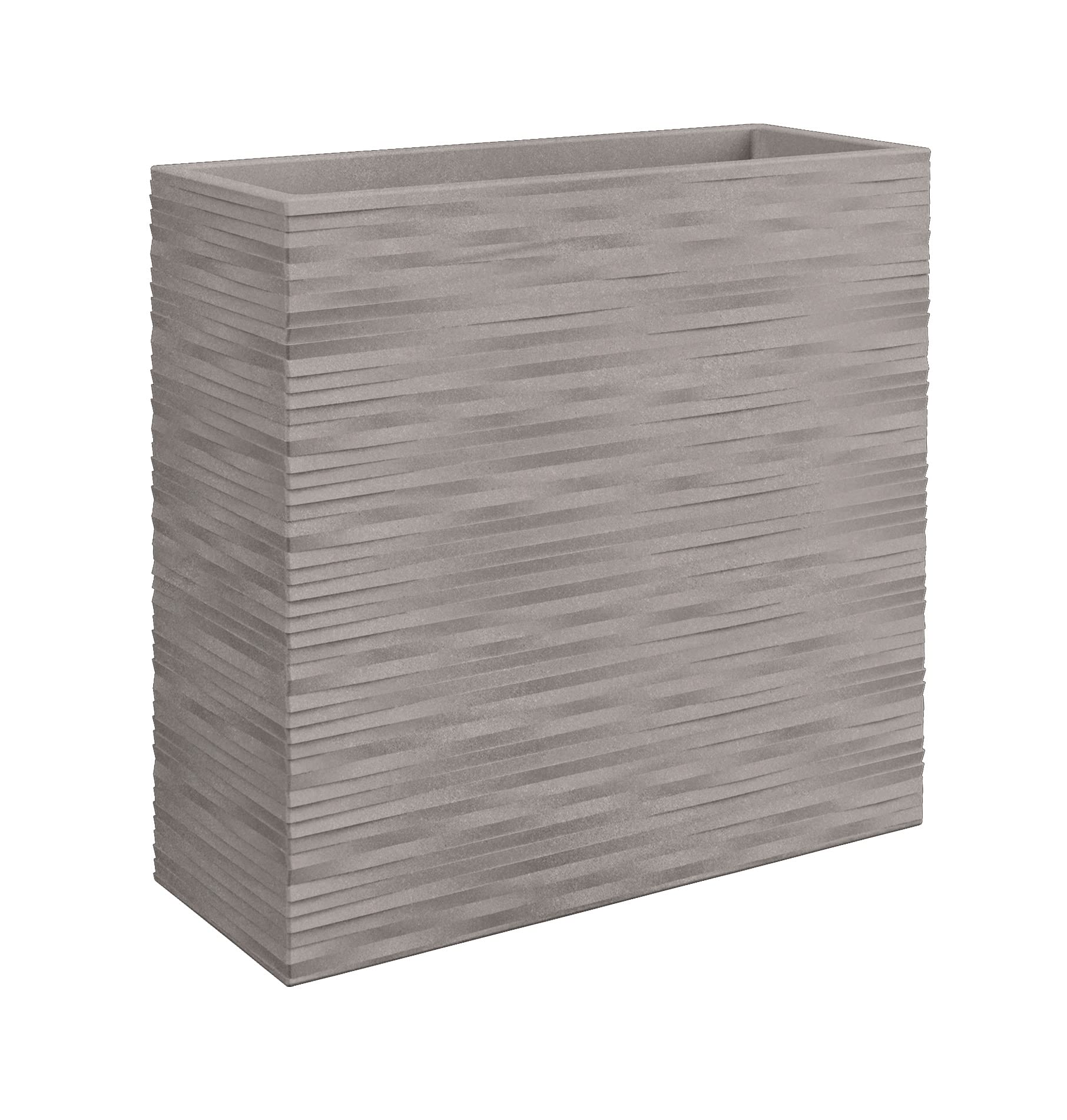Nicoli Grand Vase Separé elegance cm 80 x 30 x 80 h en résine, effet relief, jardinière d'intérieur extérieur, idéale pour diviser les pièces (cendres)