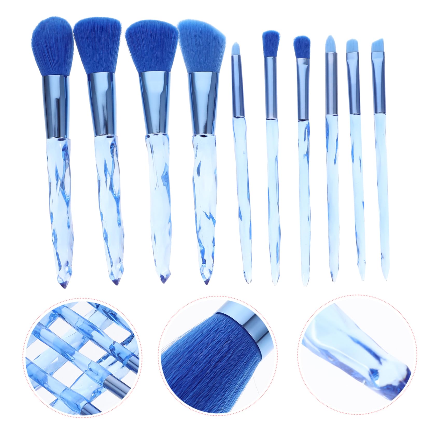 Beavorty 30stücke Teiliges Makeup-pinselset Mit Transparenten Diamantgriffen Professionelle Pinsel Für Foundation Lidschatten Concealer Und Mehr Für Tägliches Und Professionelles Makeup