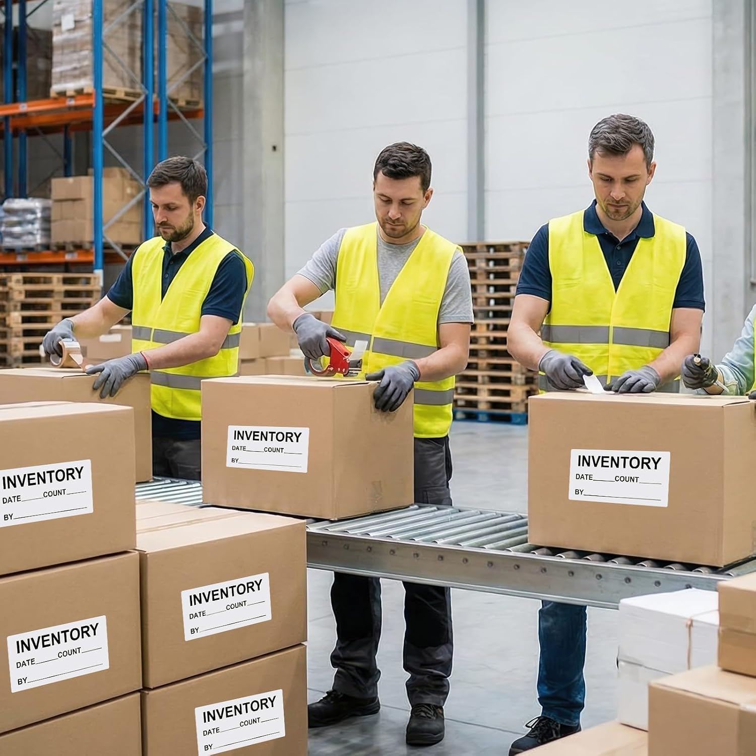 500 Pcs Inventory Count Labels with Count, Date and By Fields