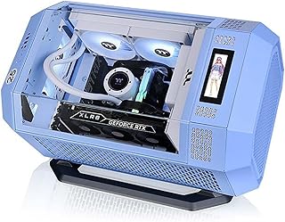 Computer Cases,Mid-Tower PC Gaming Case M-ATX/ITX - Front I/O USB 3.0 /Type-C Port - Panoramic View Tempered Glass Panel - Includes a 3.9-inch LCD Expansion Screen
