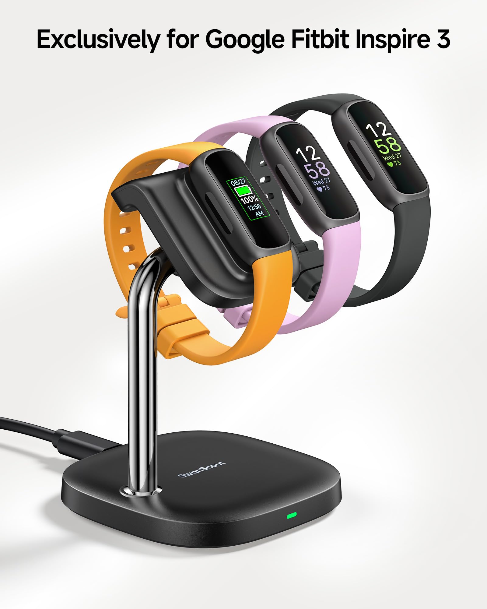 SwanScout Supporto caricabatterie per Google Fitbit Inspire 3